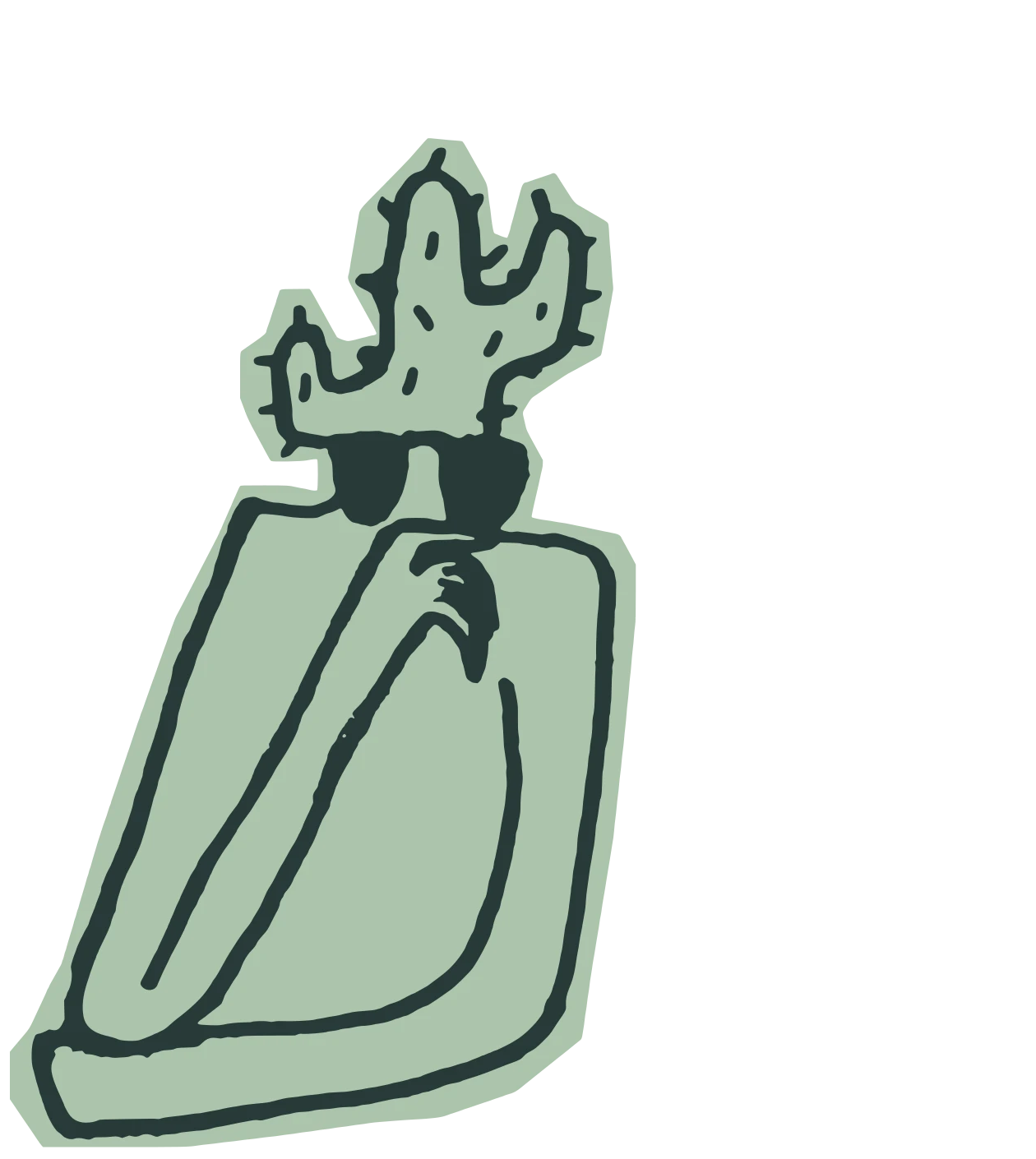 A thoughtful cactus character